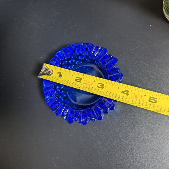 Fenton Cobalt Blue Hobnail Glass Ashtray Collectible Vintage Decorative Piece - Picture 6 of 13